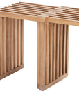 27" Natural Solid Wood Extendable Indoor Outdoor Bench