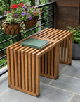 27" Natural Solid Wood Extendable Indoor Outdoor Bench
