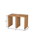 27" Natural Solid Wood Extendable Indoor Outdoor Bench