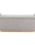 48" Gray And Gold Fabric Upholstered Storage Bench With Flip Top
