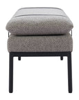 48" Gray And Black Fabric And Steel Upholstered Bench