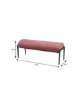 54" Brown And Black Velvet And Steel Upholstered Bench