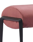 54" Brown And Black Velvet And Steel Upholstered Bench