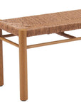 48" Natural Metal And Faux Rattan Garden Patio Bench