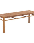 48" Natural Metal And Faux Rattan Garden Patio Bench