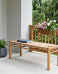 48" Natural Metal And Faux Rattan Garden Patio Bench