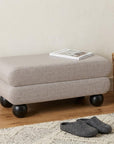 45" Gray And Black Fabric And Solid Wood Upholstered Bench