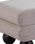 45" Gray And Black Fabric And Solid Wood Upholstered Bench