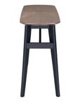 48" Espresso and Black Solid Wood Oval Console Table
