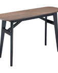 48" Espresso and Black Solid Wood Oval Console Table