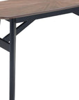 48" Espresso and Black Solid Wood Oval Console Table