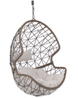 35" Gray Steel Outdoor Egg Chair