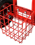 22" Red Steel Garden Stool