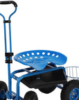 20" Blue Steel Garden Stool