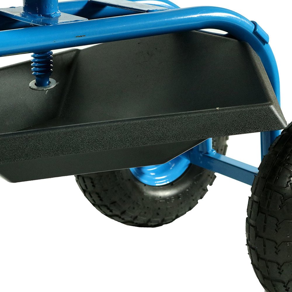 22" Blue Steel Garden Stool