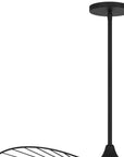 34" Black Aluminum Geometric Wavy LED Dimmable Outdoor Hanging Light