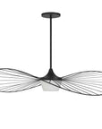 44" Black Aluminum Geometric Wavy LED Dimmable Outdoor Hanging Light