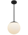 10" Black And White Frosted LED Dimmable Outdoor Globe Hanging Light