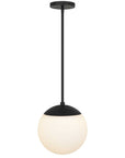 10" Black And White Frosted LED Dimmable Outdoor Globe Hanging Light