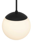 10" Black And White Frosted LED Dimmable Outdoor Globe Hanging Light