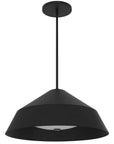 22" Black Aluminum Geometric LED Dimmable Outdoor Pendent Hanging Light