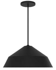 22" Black Aluminum Geometric LED Dimmable Outdoor Pendent Hanging Light