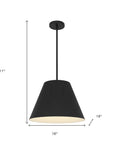 16" Black Aluminum Cone LED Dimmable Outdoor Pendent Hanging Light
