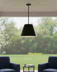 16" Black Aluminum Cone LED Dimmable Outdoor Pendent Hanging Light