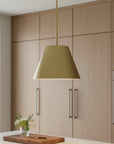 16" Antique Gold Aluminum Cone LED Dimmable Outdoor Pendent Hanging Light