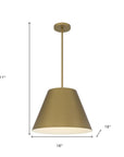 16" Antique Gold Aluminum Cone LED Dimmable Outdoor Pendent Hanging Light