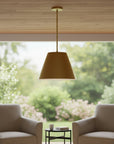 16" Antique Gold Aluminum Cone LED Dimmable Outdoor Pendent Hanging Light