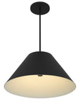 22" Black Aluminum Cone LED Dimmable Outdoor Pendent Hanging Light