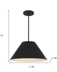 22" Black Aluminum Cone LED Dimmable Outdoor Pendent Hanging Light