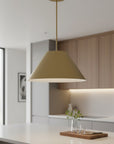 22" Antiqued Brass Aluminum Cone LED Dimmable Outdoor Pendent Hanging Light