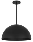 24" Black Aluminum Dome LED Dimmable Outdoor Pendent Hanging Light