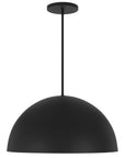24" Black Aluminum Dome LED Dimmable Outdoor Pendent Hanging Light
