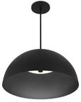 24" Black Aluminum Dome LED Dimmable Outdoor Pendent Hanging Light