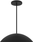 24" Black Aluminum Dome LED Dimmable Outdoor Pendent Hanging Light