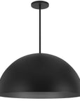 32" Black Aluminum Dome LED Dimmable Outdoor Pendent Hanging Light