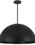 32" Black Aluminum Dome LED Dimmable Outdoor Pendent Hanging Light