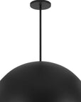 32" Black Aluminum Dome LED Dimmable Outdoor Pendent Hanging Light