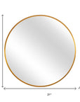 31" Gold Metal Round Framed Accent Mirror