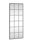 69" Black Metal Windowpane Framed Full Length Mirror