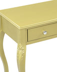 39" Brown Wood Mirrored Three Drawer Vanity Table