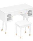 40" White Wood Vanity Table