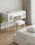 40" White Wood Vanity Table