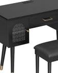 40" Black Wood Vanity Table