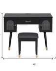 40" Black Wood Vanity Table
