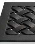 Set Of Six Black Lattice Outdoor Rubber Stair Treads