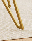 35" Clear and Gold Glass and Steel Square Dining Table